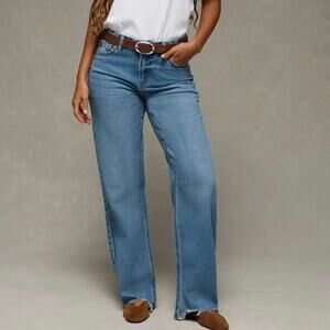 American Eagle Women’s 12 Curvy Stovepipe Jeans 34 x 29 Strigid Denim Straight